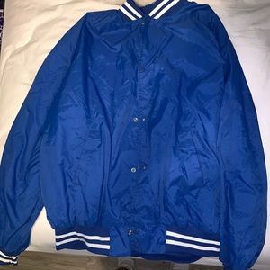 Vintage Blue Varsity Bomber Jacket